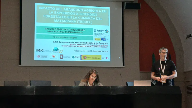 Presentation at the XXIX Conference of the Association of Spanish Geographers (AGE)